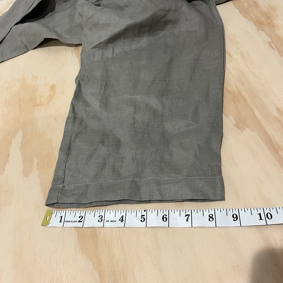Grade And Gather 100% Linen Pants Sz L Grey/beige Big Pockets Lightweight Classy - Picture 13 of 13